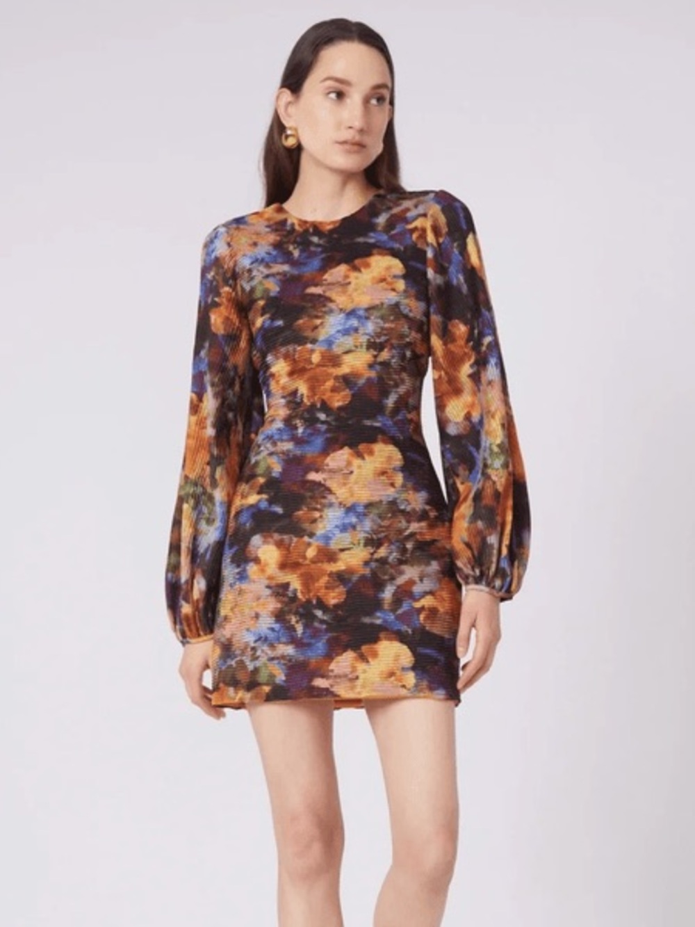 NWT Gilner Farrar Molly Long-Sleeve Mini Dress in Kaleidoscope Print Size 4/6